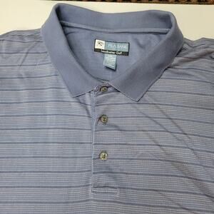 Jos. A Bank Leadbetter Golf Short Sleeve Polo Blue Stripe Men's Size XXL